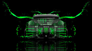Green car wings hood black - body free wallpaper