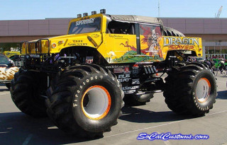 Monster truck dragon tires driving - a monster truck free wallpaper