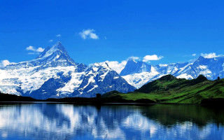 Mountain range reflection lake blue 4 - bob ross free wallpaper