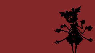 Black red silhouette girl flowers - flower free wallpaper for desktop