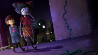 Cartoon character girl purple dress - maya free wallpaper