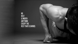 Muscular inspirational pushup quote monochrome - inspirational free wallpaper