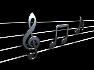 Musical notes treble black background - a black background photo free wallpaper