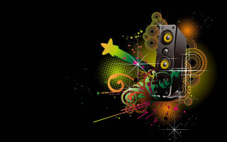 Black background speaker star design - the back free wallpaper for desktop