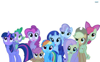 Little ponies standing white background - little pony free wallpaper