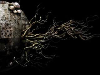 Strange looking object with roots - biopunk free wallpaper
