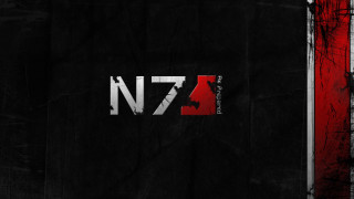 Black red wall letter n7 - mass effect free wallpaper for desktop