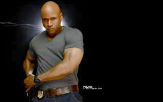 Bald man gun flashlight holding - his hand and a flashlight free wallpaper