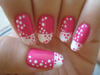 Pink white polka dot nail - polka dot free wallpaper