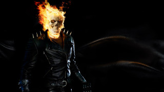 Flaming skull man black background - vfx free wallpaper