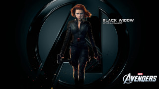Woman black widow suit gun - the back free wallpaper