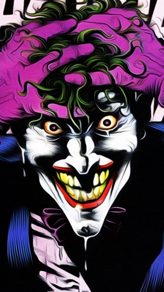 Joker purplehat greenhair smile whitewords - free neon wallpaper for mobile