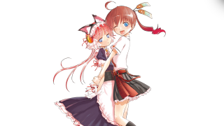 Anime girls cat ears long - long hair and a cat ears free wallpaper