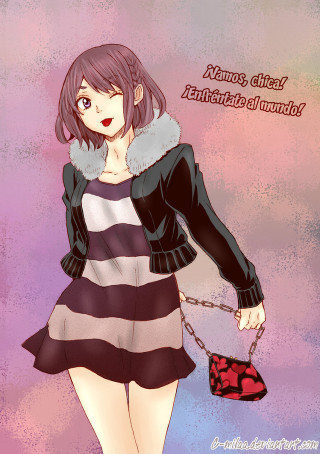 Girl dress purse quote on - anime style free wallpaper for mobile