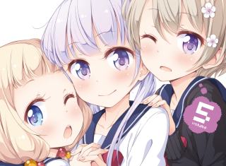 Blonde blush blueeyes hugging smiling - ayo free wallpaper for desktop