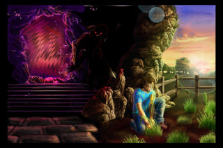 Man kneeling tree forest monster - a tree in a forest free wallpaper