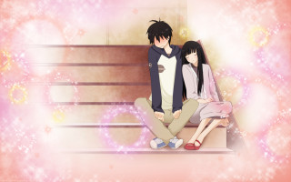 Couple bench stars lights room - a bench together free wallpaper