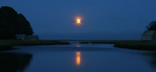 Full moon water boat house - full moon free wallpaper