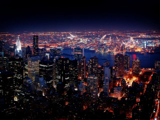 City night lights buildings water 5 - ashcan school free wallpaper for desktop