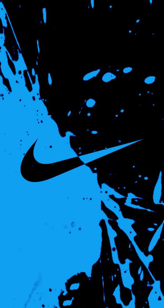 Blue black background nike logo - drop of water free wallpaper for mobile
