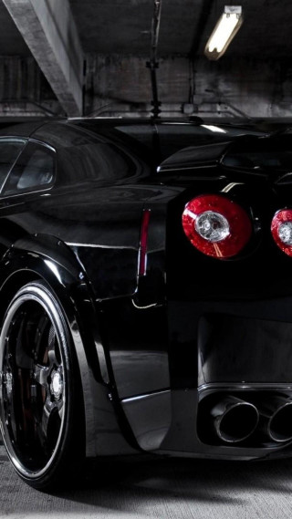 Black sports car parking garage 4 - free cars wallpaper for mobile
