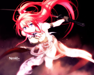 Anime red hair sword character 3 - red hair and a sword free wallpaper
