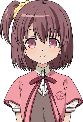 Aya girl pinkshirt bow shortbrownhair - a character portrait free wallpaper for mobile