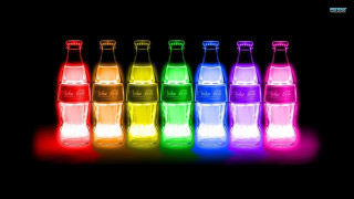 Soda bottles rainbow light dark - a rainbow light free wallpaper
