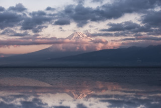 Mountain snow capped peak reflection - peak in the distance free wallpaper