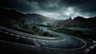 Winding road dark sky clouds - road free wallpaper for desktop