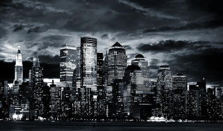 City skyline dark sky clouds 3 - neoism free wallpaper