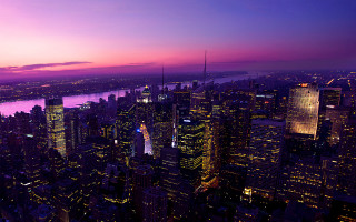 City skyline night purple sky 12 - unreal engine free wallpaper for desktop