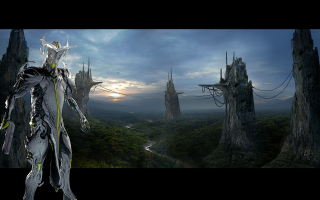 Futuristic woman suit forest castle - a futuristic suit free wallpaper