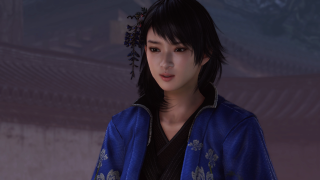 Woman blue jacket black top - a blue jacket free wallpaper