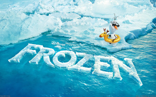 Frozen world character floating water - a life preserver free wallpaper