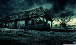 House roof grass dark sky - a roof free wallpaper