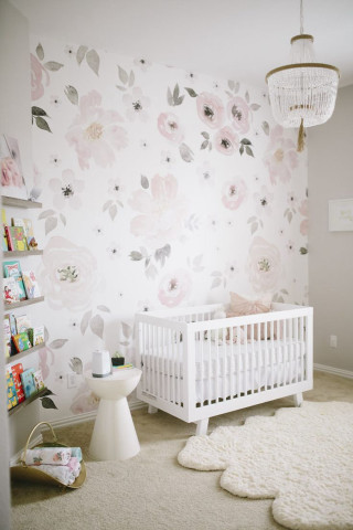 White crib nursery flower wallpaper 2 - movement free wallpaper for mobile