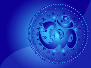 Blue om shant circular design - ilm free wallpaper