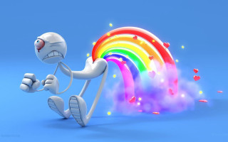 Cartoon character running rainbow colored - loony toon free wallpaper for desktop