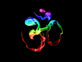 Colorful smoke swirls dark black - dmt free wallpaper