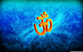 Blue orange om shan symbol - bapu free wallpaper