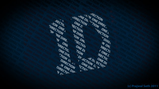 Dark blue background white arrow - daarken free wallpaper