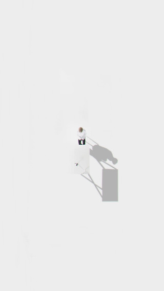 Snowboarder snowy shadow minimalist light - volumetric free wallpaper for mobile