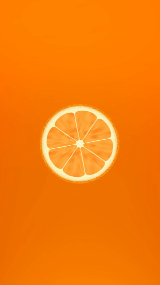 Slice of orange in the - orange background free wallpaper