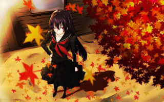 Girl black dress red scarf - a girl free wallpaper