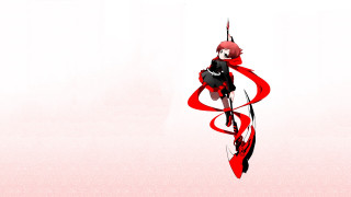 Woman flying kite red ribbon - a kite free wallpaper