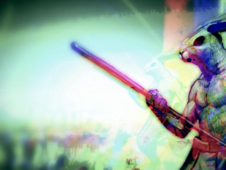 Blurry teddy bear red stick - bill sienkiewicz free wallpaper