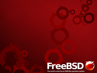 Red background circles freebsd logo - the bottom right corner free wallpaper