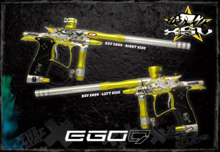 Yellow black paintball gun lyco - vector free wallpaper