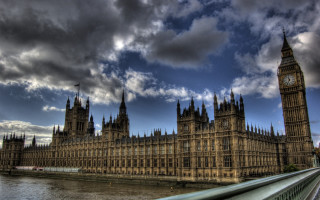 Large building clock tower cloudy 5 - a clock tower free wallpaper for desktop